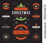 christmas labels and badges... | Shutterstock .eps vector #500244673