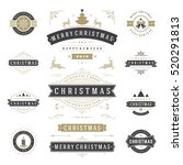 christmas labels and badges... | Shutterstock .eps vector #520291813