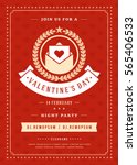 happy valentines day party... | Shutterstock .eps vector #565406533