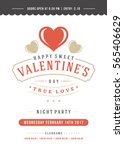 happy valentines day party... | Shutterstock .eps vector #565406629