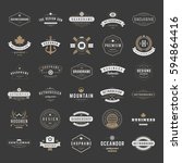 vintage logos design templates... | Shutterstock .eps vector #594864416