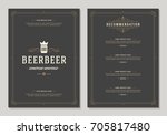 restaurant logo and menu design ... | Shutterstock .eps vector #705817480