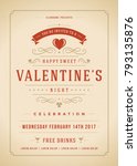 happy valentines day party... | Shutterstock .eps vector #793135876