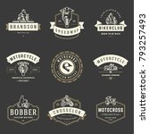 motorcycles logos templates... | Shutterstock .eps vector #793257493