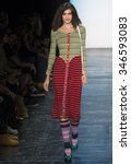 Small photo of New York, NY - September 11, 2015: Alisar Ailabouni walks the runway at the Betsey Johnson fashion show during the Spring Summer 2016 New York Fashion Week at The Arc - Skylight Moynihan Station