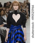 Small photo of NEW YORK, NY - SEPTEMBER 12, 2016: Ina Maribo Jensen walks the runway at the Proenza Schouler Spring Summer 2017 fashion show during New York Fashion Week