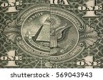 macro fragment banknote one us... | Shutterstock . vector #569043943