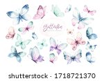 Watercolor Colorful Butterflies ...