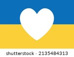 ukraine flag icon with shape of ... | Shutterstock .eps vector #2135484313