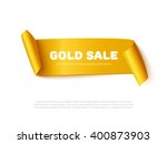 gold curved paper ribbon banner ... | Shutterstock .eps vector #400873903