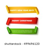 set of merry christmas and hny... | Shutterstock .eps vector #499696120