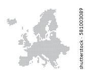 europe map made from dot pattern | Shutterstock .eps vector #581003089