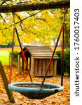 Swing and Dry Autumn Leaves in nature Photo