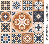 set of patterned azulejo floor... | Shutterstock .eps vector #2080769860