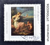 Small photo of Germany - circa 2010 : Cancelled postage stamp printed by Germany, that shows painting Ariadne Abandoned by Theseus (Angelika Kauffmann, 1741-1807), circa 2010.