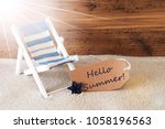 Sunny Label And Text Hello Summer
