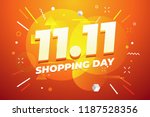 11.11 shopping day sale poster... | Shutterstock .eps vector #1187528356