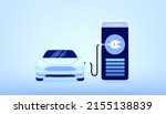 electric vehicle smart app. ev... | Shutterstock .eps vector #2155138839