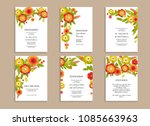 wedding invitation floral set.... | Shutterstock .eps vector #1085663963
