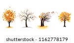 fall maple trees set | Shutterstock .eps vector #1162778179