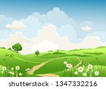 summer or spring landscape for... | Shutterstock .eps vector #1347332216