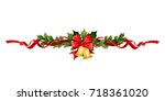 christmas festive poinsettia... | Shutterstock .eps vector #718361020