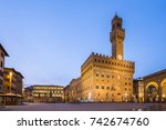 Piazza della Signoria in front of the Palazzo Vecchio in Florence, Italy.