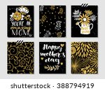 collection of 6 cute card... | Shutterstock .eps vector #388794919