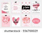 collection of pink  black ... | Shutterstock .eps vector #556700029