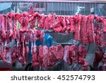 Hanging Pork And Meat At...