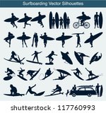 Surfboarding Vector Silhouettes