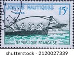 France   circa 1958  a postage...