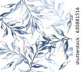 blue leaves texture pattern... | Shutterstock .eps vector #630881516