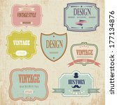 vintage labels and ribbon retro ... | Shutterstock .eps vector #177134876