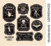 halloween bottle labels  ... | Shutterstock .eps vector #1009854433