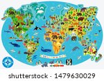 animal map of the world for... | Shutterstock .eps vector #1479630029