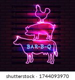 chicken pig cow silhouette.... | Shutterstock .eps vector #1744093970