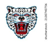 snow leopard face.leopard head... | Shutterstock .eps vector #2130740756