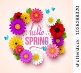 colorful spring background with ... | Shutterstock .eps vector #1028288320