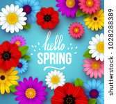 colorful spring background with ... | Shutterstock .eps vector #1028288389