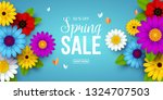 spring sale background with... | Shutterstock .eps vector #1324707503