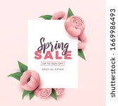 spring sale background with... | Shutterstock .eps vector #1669986493