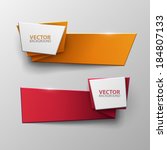 origami vector banners set  | Shutterstock .eps vector #184807133