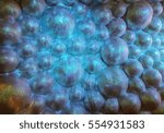 The rounded rock on undersea surface with fancy ocean blue lighting