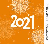 creative happy new year 2021... | Shutterstock .eps vector #1843555873