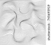 distorted wave monochrome... | Shutterstock .eps vector #745695919