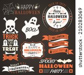 halloween vintage set   labels  ... | Shutterstock .eps vector #210283069
