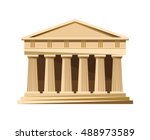 greek temple icon isolated on... | Shutterstock .eps vector #488973589
