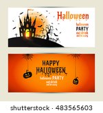 halloween vertical banners set... | Shutterstock .eps vector #483565603