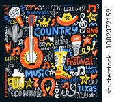 country music illustration set... | Shutterstock .eps vector #1082372159